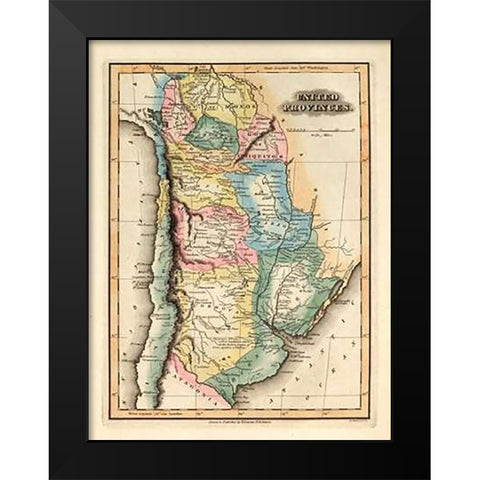 United Provinces, 1823 Black Modern Wood Framed Art Print by Lucas, Fielding