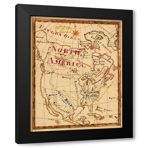 North America, 1816 Black Modern Wood Framed Art Print by Scott, Bradford