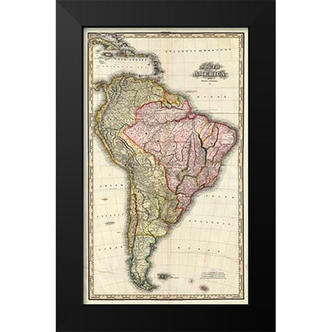 ComVintageite: South America, West Indies, 1823 Black Modern Wood Framed Art Print by Tanner, Henry