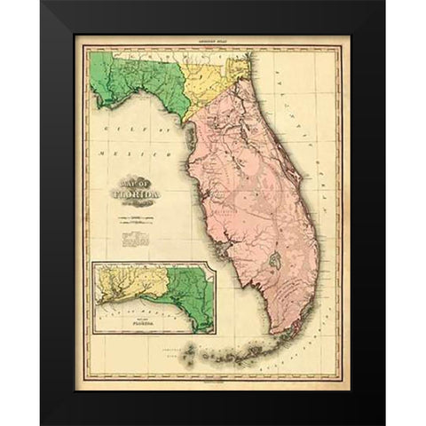 Florida, 1823 Black Modern Wood Framed Art Print by Tanner, Henry