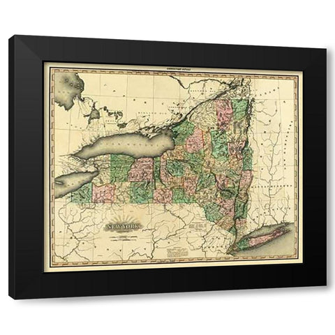 New York, 1823 Black Modern Wood Framed Art Print by Tanner, Henry