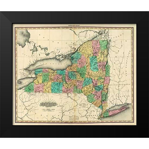 New York, 1825 Black Modern Wood Framed Art Print by Tanner, Henry