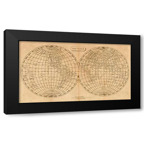 The World, 1812 Black Modern Wood Framed Art Print by Arrowsmith, Aaron