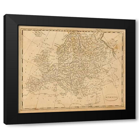 Europe, 1812 Black Modern Wood Framed Art Print by Arrowsmith, Aaron