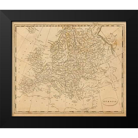Europe, 1812 Black Modern Wood Framed Art Print by Arrowsmith, Aaron