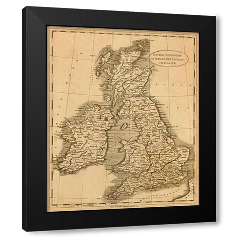 United Kingdoms, 1812 Black Modern Wood Framed Art Print by Arrowsmith, Aaron