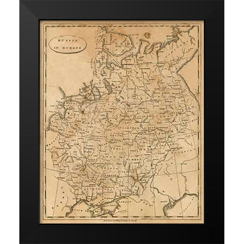 Russia in Europe, 1812 Black Modern Wood Framed Art Print by Arrowsmith, Aaron