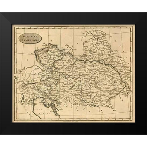 Austrian Dominions, 1812 Black Modern Wood Framed Art Print by Arrowsmith, Aaron