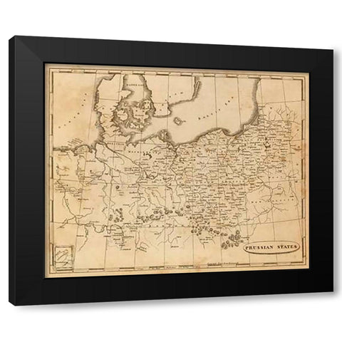 Prussian States, 1812 Black Modern Wood Framed Art Print by Arrowsmith, Aaron