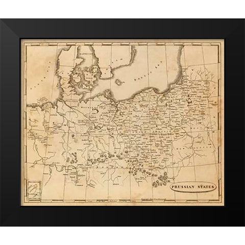 Prussian States, 1812 Black Modern Wood Framed Art Print by Arrowsmith, Aaron