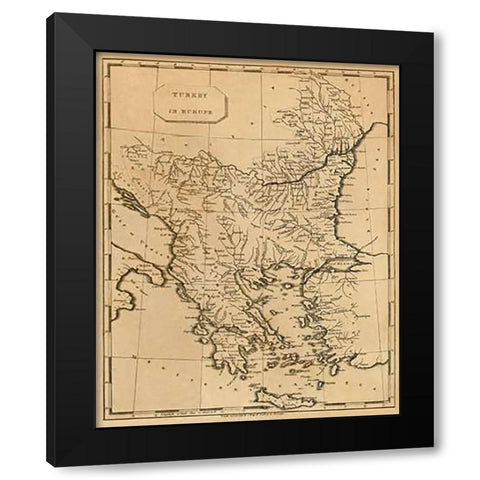 Turkey in Europe, 1812 Black Modern Wood Framed Art Print by Arrowsmith, Aaron