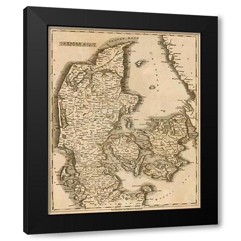 Denmark, 1812 Black Modern Wood Framed Art Print with Double Matting by Arrowsmith, Aaron
