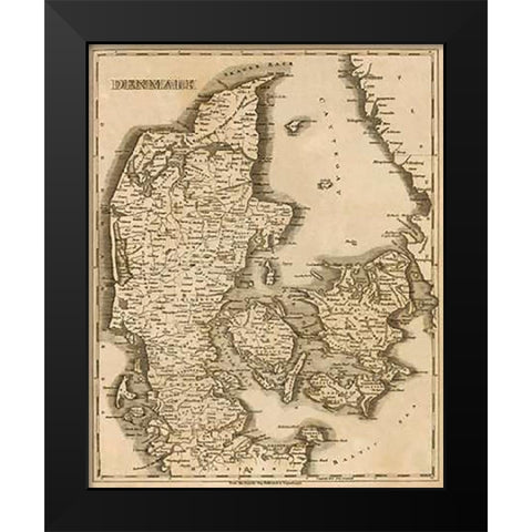 Denmark, 1812 Black Modern Wood Framed Art Print by Arrowsmith, Aaron