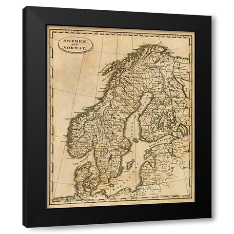 Sweden, Norway, 1812 Black Modern Wood Framed Art Print by Arrowsmith, Aaron