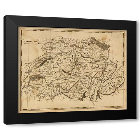 Switzerland, 1812 Black Modern Wood Framed Art Print by Arrowsmith, Aaron
