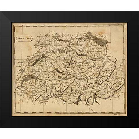 Switzerland, 1812 Black Modern Wood Framed Art Print by Arrowsmith, Aaron