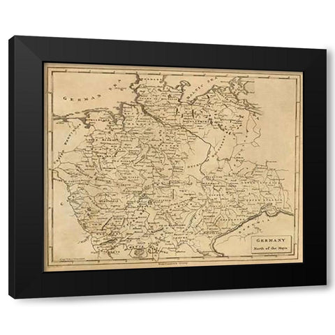 Germany North, 1812 Black Modern Wood Framed Art Print with Double Matting by Arrowsmith, Aaron