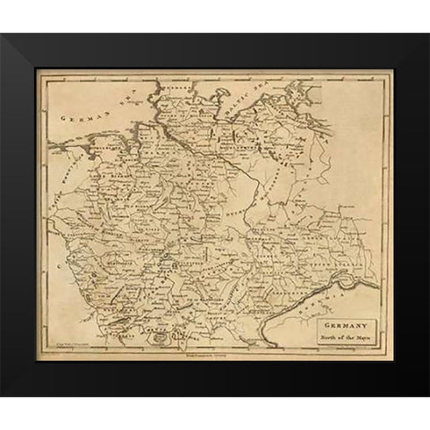 Germany North, 1812 Black Modern Wood Framed Art Print by Arrowsmith, Aaron