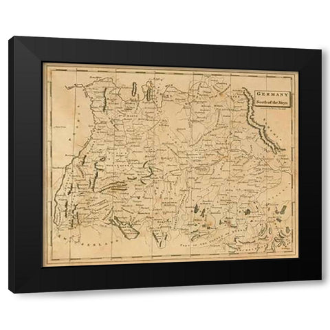 Germany South, 1812 Black Modern Wood Framed Art Print by Arrowsmith, Aaron