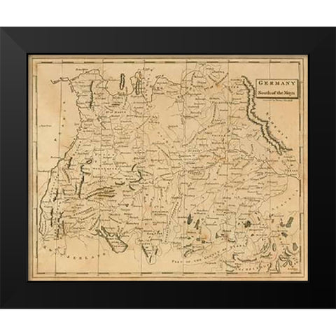 Germany South, 1812 Black Modern Wood Framed Art Print by Arrowsmith, Aaron
