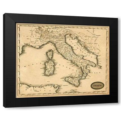 Italy, 1812 Black Modern Wood Framed Art Print with Double Matting by Arrowsmith, Aaron