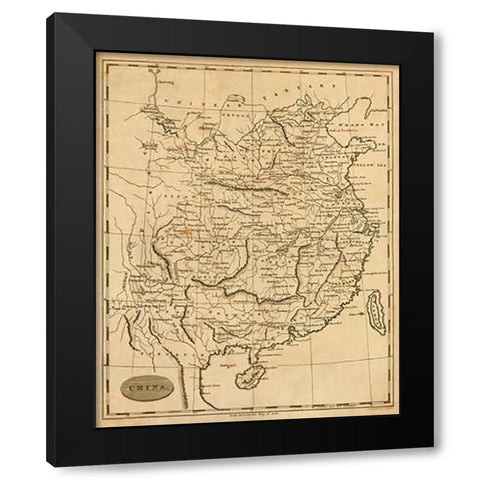 China, 1812 Black Modern Wood Framed Art Print with Double Matting by Arrowsmith, Aaron