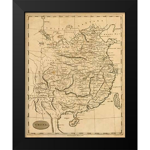 China, 1812 Black Modern Wood Framed Art Print by Arrowsmith, Aaron
