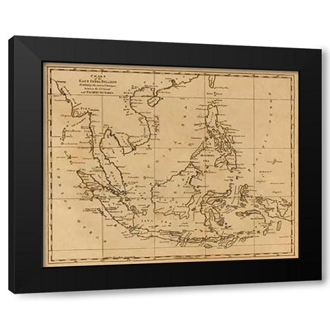 East India Islands, 1812 Black Modern Wood Framed Art Print with Double Matting by Arrowsmith, Aaron