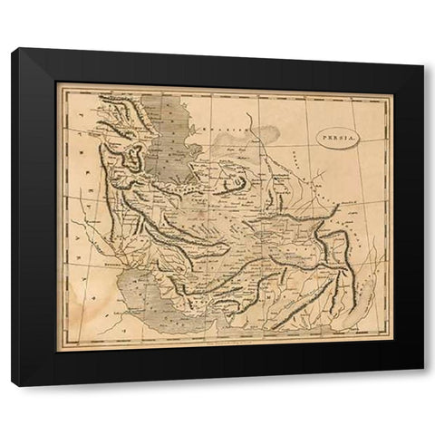 Persia, 1812 Black Modern Wood Framed Art Print with Double Matting by Arrowsmith, Aaron