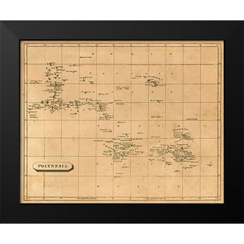 Polynesia, 1812 Black Modern Wood Framed Art Print by Arrowsmith, Aaron