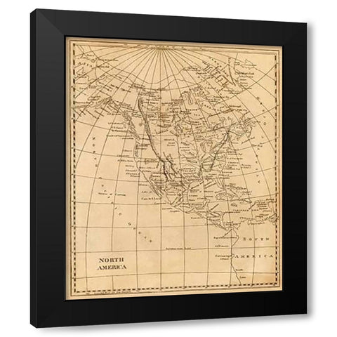 North America, 1812 Black Modern Wood Framed Art Print with Double Matting by Arrowsmith, Aaron