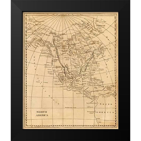 North America, 1812 Black Modern Wood Framed Art Print by Arrowsmith, Aaron
