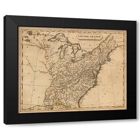 United States, 1812 Black Modern Wood Framed Art Print with Double Matting by Arrowsmith, Aaron