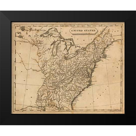 United States, 1812 Black Modern Wood Framed Art Print by Arrowsmith, Aaron