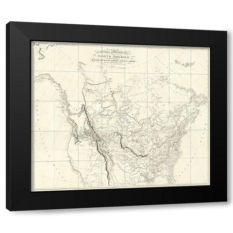 New Discoveries in the Interior Parts of North America, 1814 Black Modern Wood Framed Art Print by Arrowsmith, Aaron