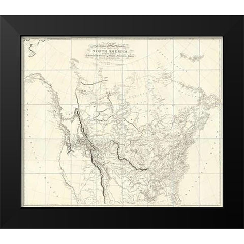 New Discoveries in the Interior Parts of North America, 1814 Black Modern Wood Framed Art Print by Arrowsmith, Aaron