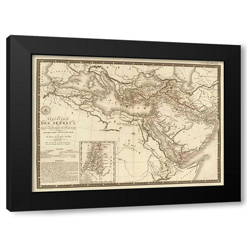 Geographie des Hebreux, 1821 Black Modern Wood Framed Art Print by Brue, Adrien Hubert