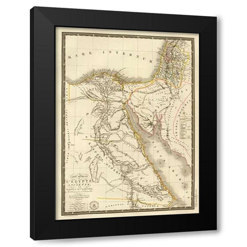 Egypte ancienne, Palestine, Arabie Petree, 1822 Black Modern Wood Framed Art Print with Double Matting by Brue, Adrien Hubert