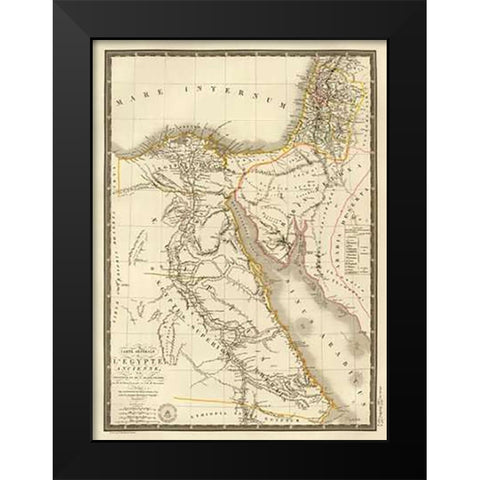 Egypte ancienne, Palestine, Arabie Petree, 1822 Black Modern Wood Framed Art Print by Brue, Adrien Hubert