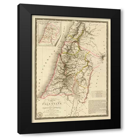 Palestine sous la domination romaine, 1828 Black Modern Wood Framed Art Print with Double Matting by Brue, Adrien Hubert