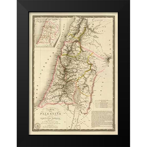 Palestine sous la domination romaine, 1828 Black Modern Wood Framed Art Print by Brue, Adrien Hubert