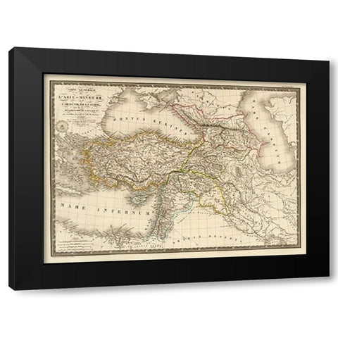 Asie-Mineure, Armenie, Syrie, Mesopotamie, Caucase, 1822 Black Modern Wood Framed Art Print with Double Matting by Brue, Adrien Hubert