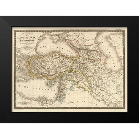 Asie-Mineure, Armenie, Syrie, Mesopotamie, Caucase, 1822 Black Modern Wood Framed Art Print by Brue, Adrien Hubert