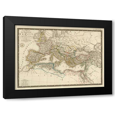 Empire Romain sous Constantin, 1822 Black Modern Wood Framed Art Print by Brue, Adrien Hubert