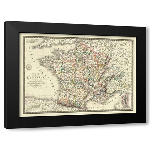 France a lepoque de 1789 Black Modern Wood Framed Art Print with Double Matting by Brue, Adrien Hubert