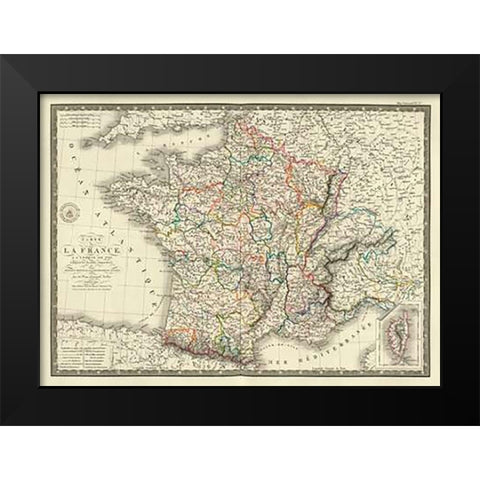 France a lepoque de 1789 Black Modern Wood Framed Art Print by Brue, Adrien Hubert