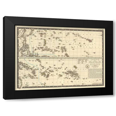 Polynesia, 1827 Black Modern Wood Framed Art Print with Double Matting by Brue, Adrien Hubert