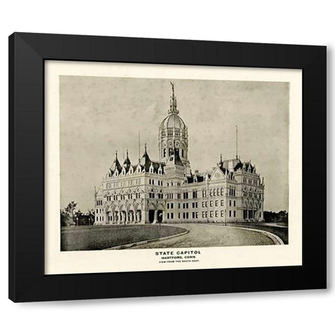 State Capitol, Hartford, Connecticut, 1893 Black Modern Wood Framed Art Print by Hurd and Co., D.H