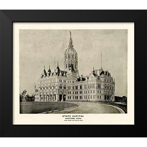 State Capitol, Hartford, Connecticut, 1893 Black Modern Wood Framed Art Print by Hurd and Co., D.H