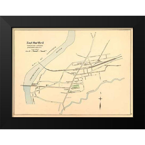 East Hartford, Connecticut, 1893 Black Modern Wood Framed Art Print by Hurd and Co., D.H